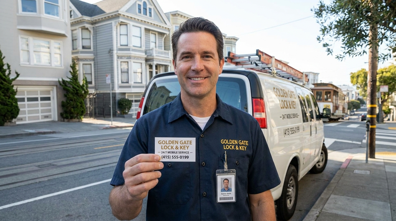 Mobile auto locksmith van and tools representing how to vet a trustworthy auto locksmith